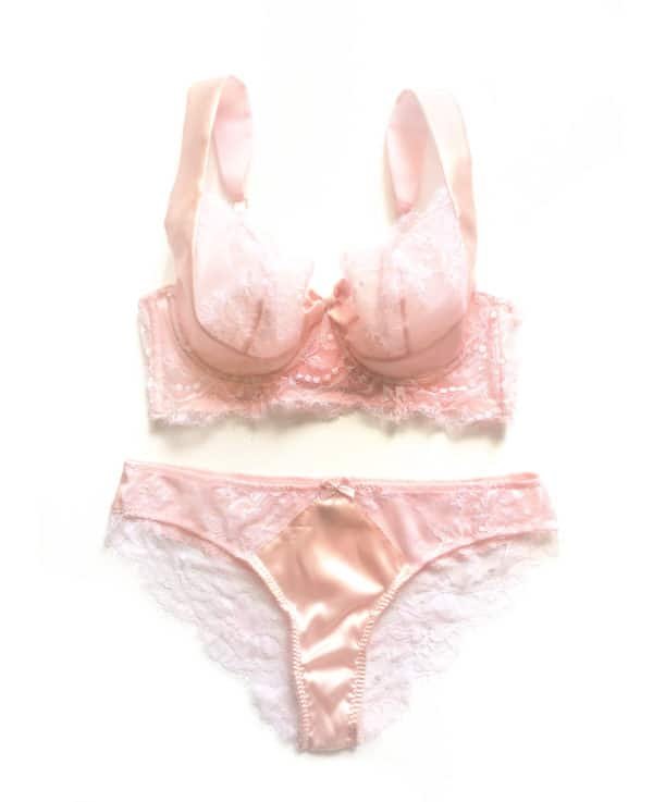 Pink Sheer bra set