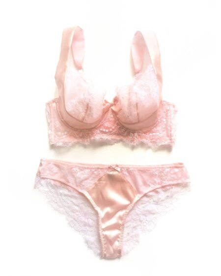 Pink Sheer bra set