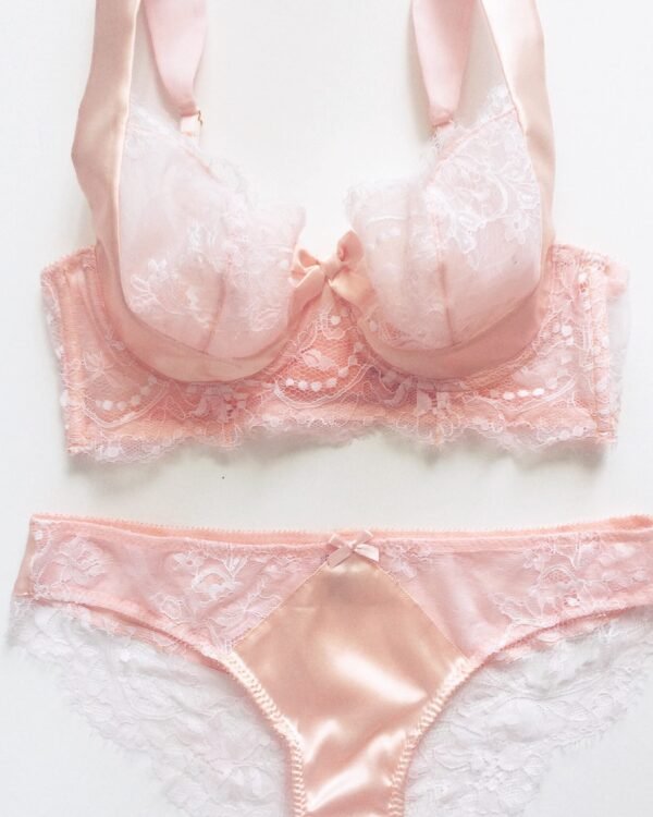 Pink silk lingerie set