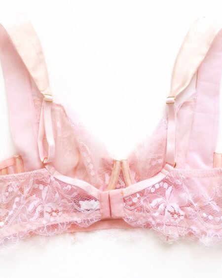 pink sheer bra in lace