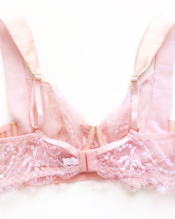 pink sheer bra in lace