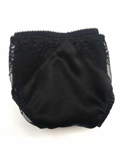 Bespoke black see-through panties folded