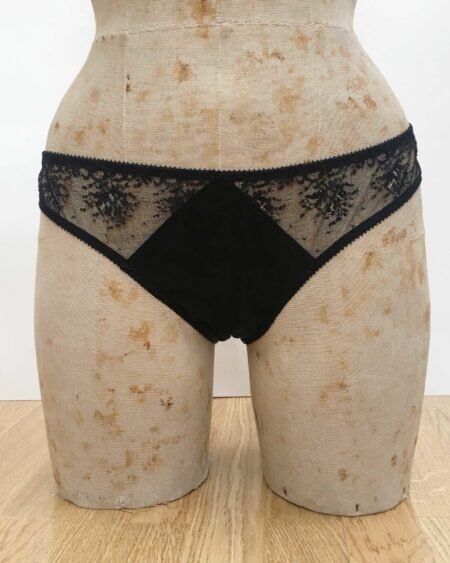 Black lace panties front