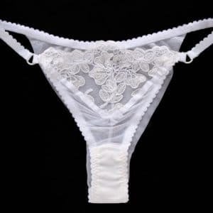 Bridal lace see through panties shape tong