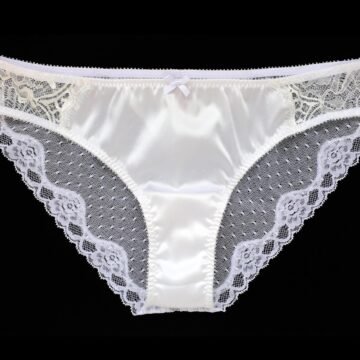 Bridal sheer panties in spandex silk and see through mesh