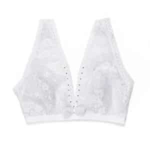 Bridal white bralette in sheer lace and strass