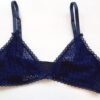 Navy lace sheer bralette without underwires