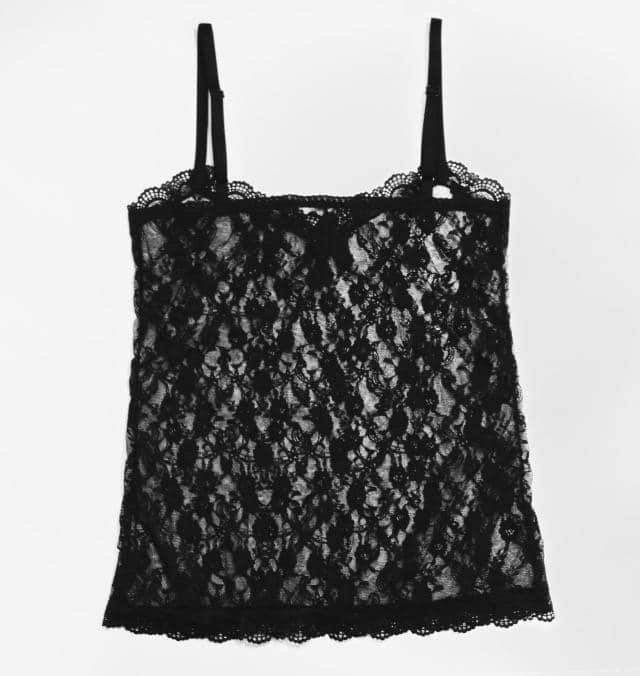 Black tank top in stretch lace - Marianna Giordana Paris