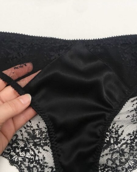 Sheer chantilly lace panties made in France