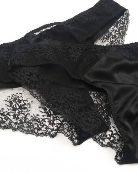 Two sheer panties made in lace and stretch satin silk