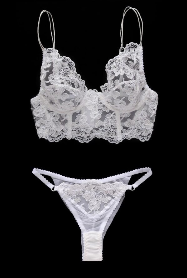 white lace lingerie set longline bra with tanga