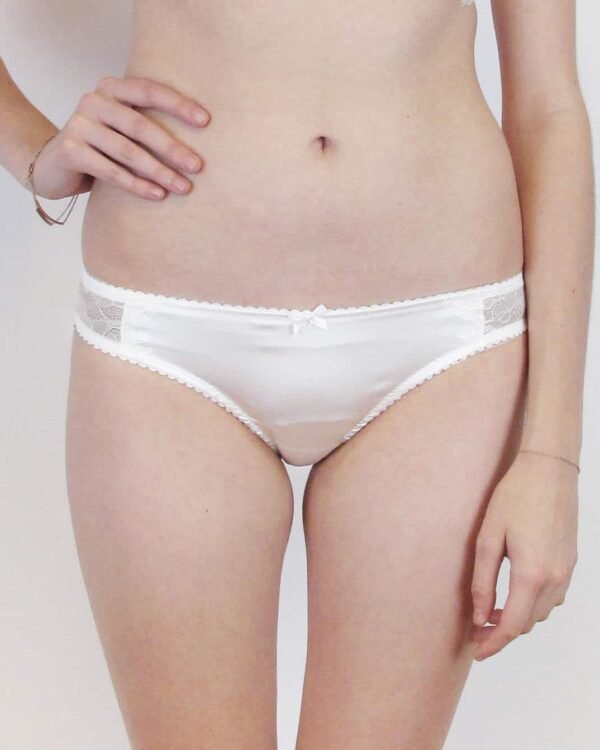 White see through panties in silk and lace perfect for bride
