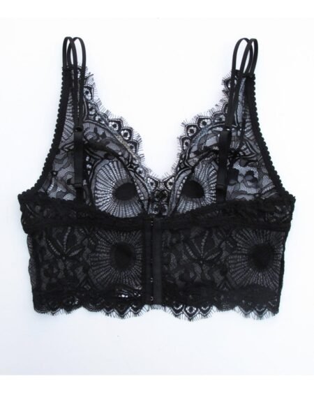 black lace bralette top front