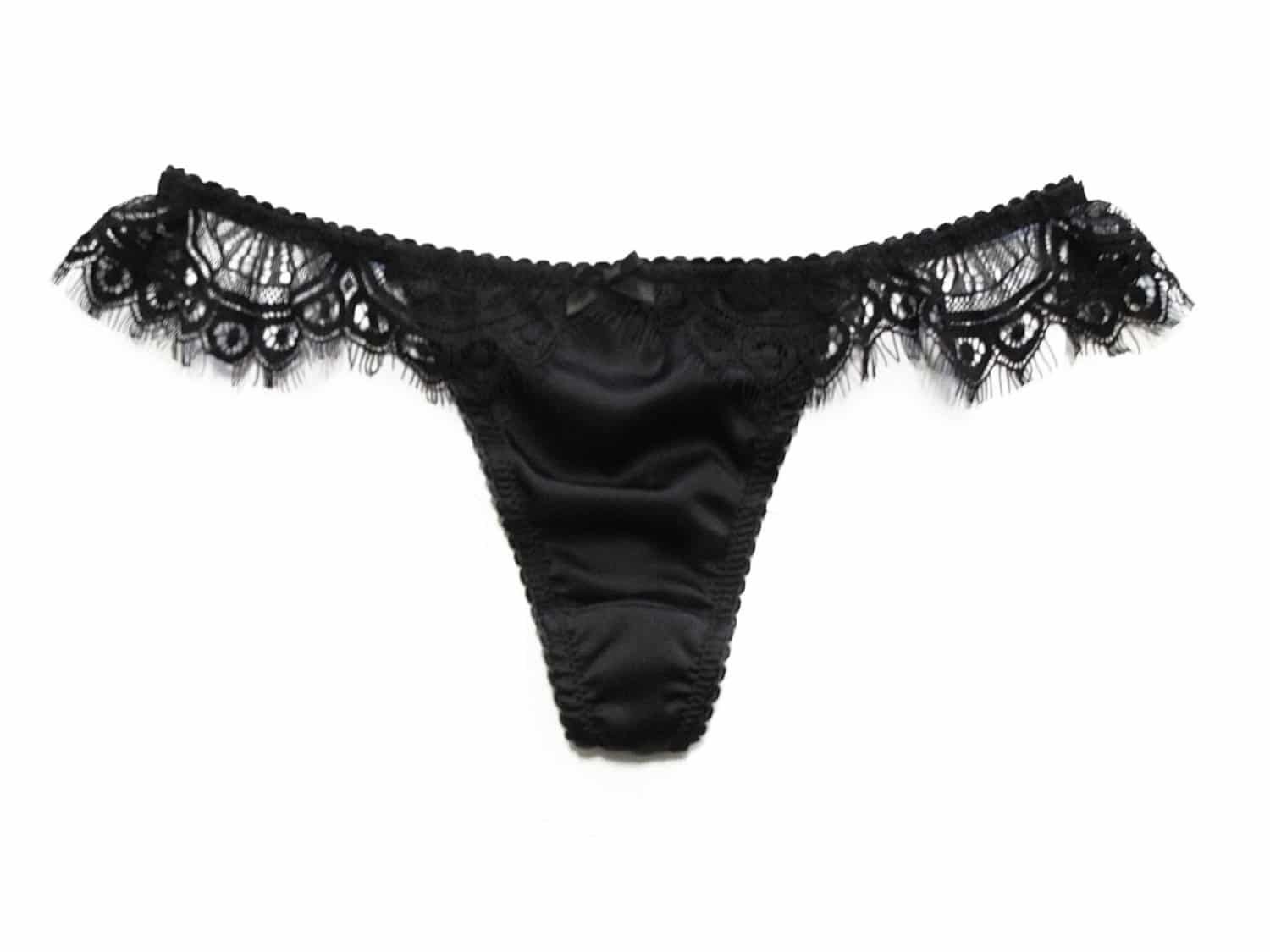 Lace thong - Thong panties - Black thong panties - hot panties