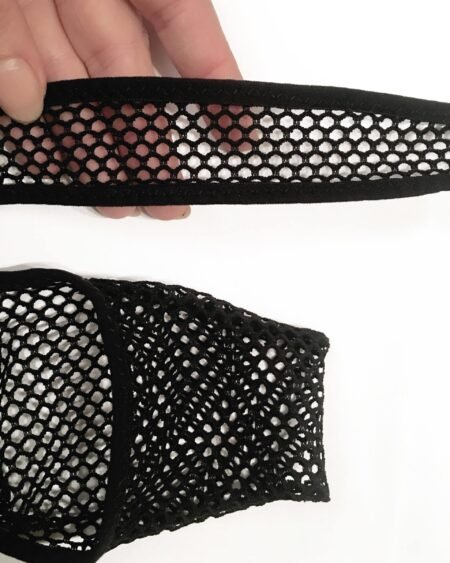 fashionable socks in black stretch net details