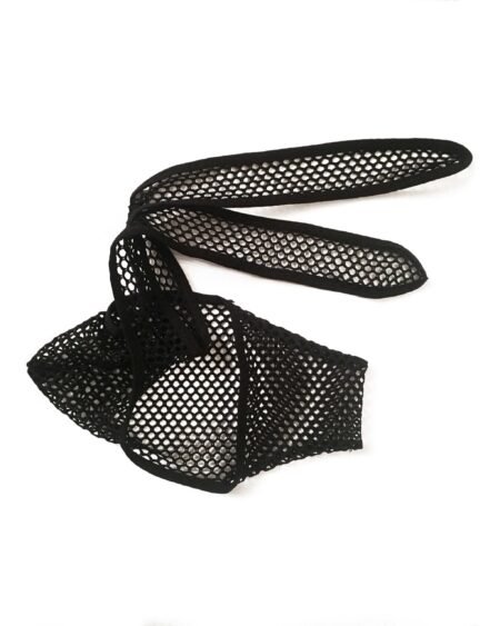 fashionable socks in black stretch net with bow