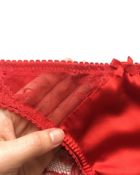 red lace panties details