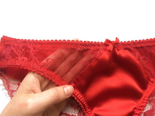 red lace panties details