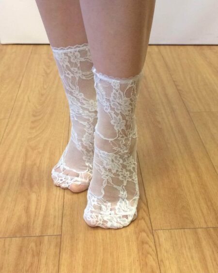 see thru lace white socks