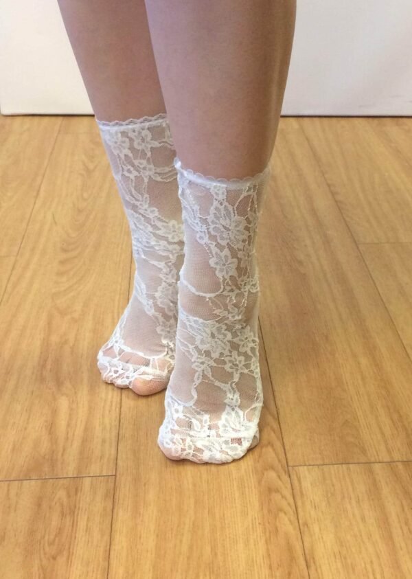 see thru lace white socks