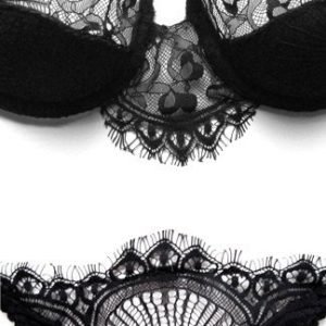 sheer black lingerie details bra and panties