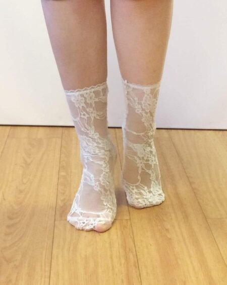 sheer white lace socks