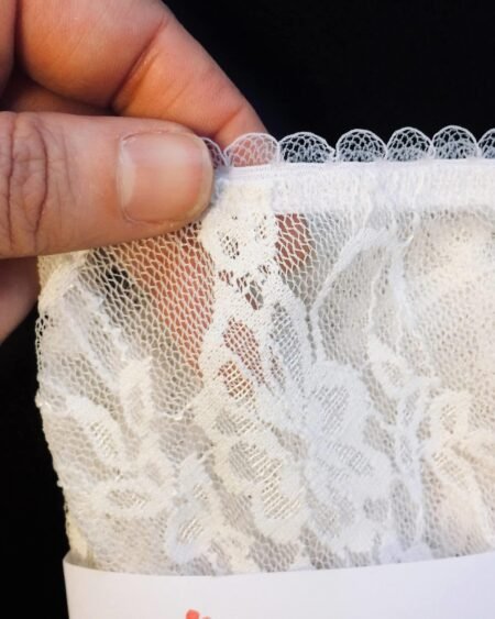 sheer white socks details of lace edging