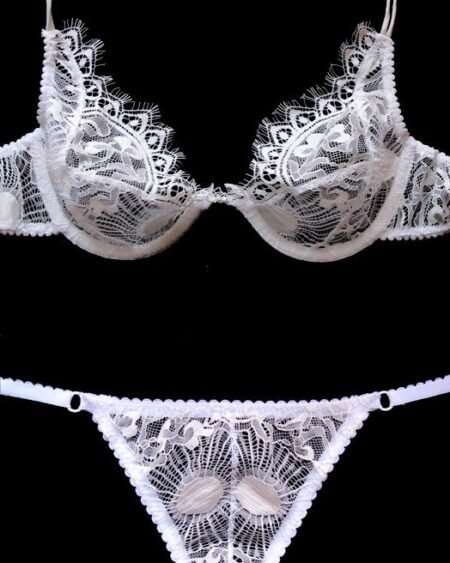 white lace lingerie set bra and panties