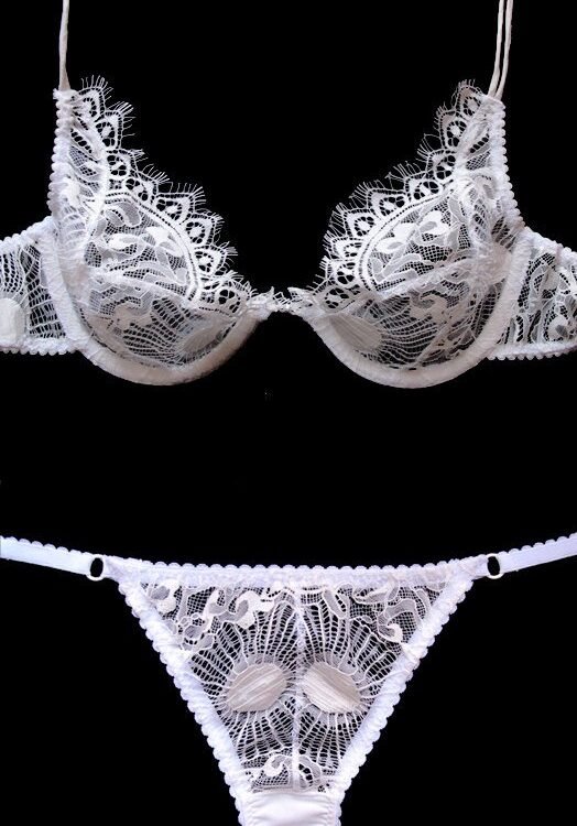 white lace lingerie set bra and panties