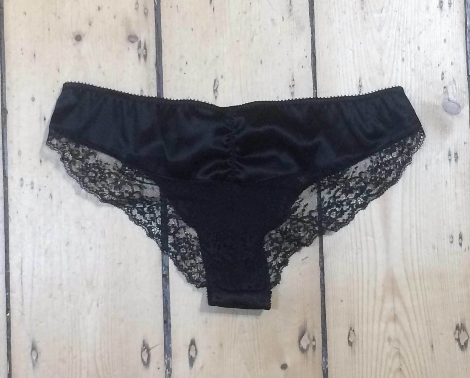 Silk black panties - Black lace panties - Lace brief - Lace tanga ...