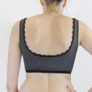 cotton bralette comfortable with black lace edging back
