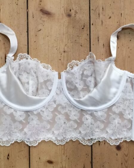 handmade lace lingerie longline bra silk inside cookies