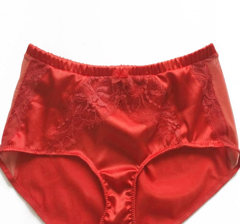 High waist silk panties Silk red panties Handmade lingerie