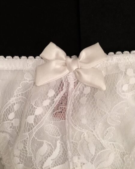 see through panties ivory bow for bride