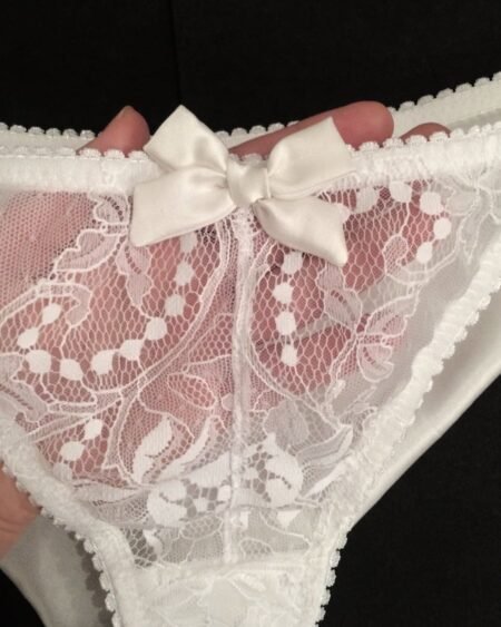 see through panties in lace ivory front for bride