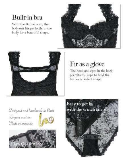 lace black bodysuit details