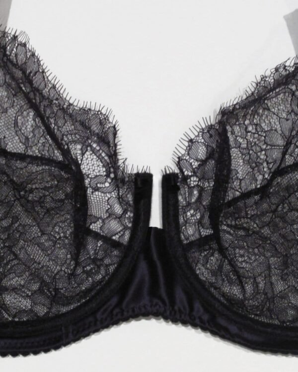 plus size bra in silk and lace front details