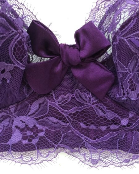 purple lace plus size bra bow