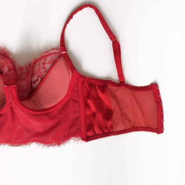 Red lingerie longline bra high support
