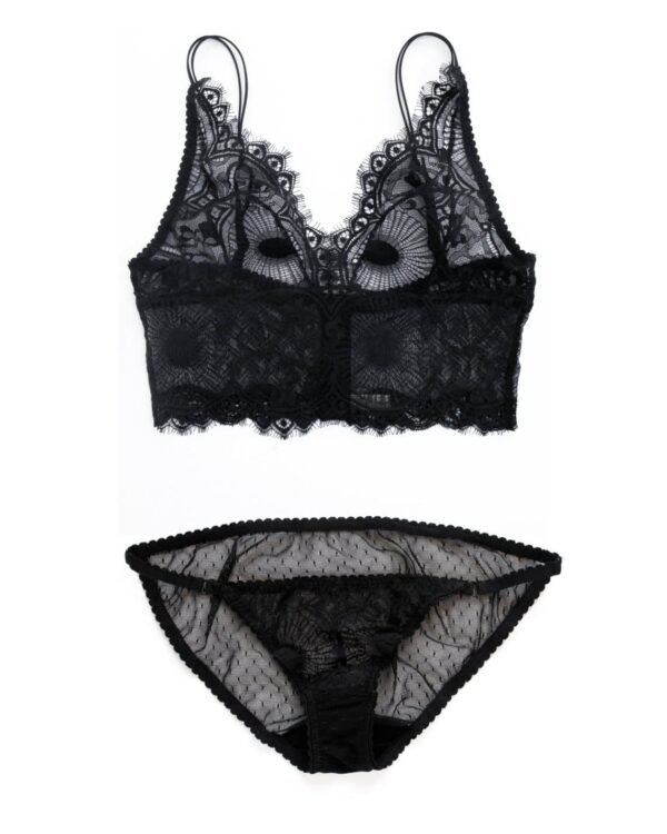 See through lingerie set longline bralette and sheer panties