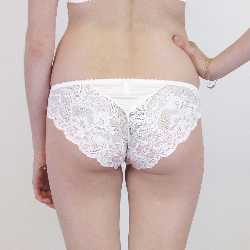 Panties in silk and lace white - Brief in lace and silk - Marianna ...