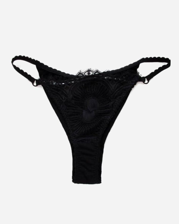 Black Lace Thong - Sheer tanga