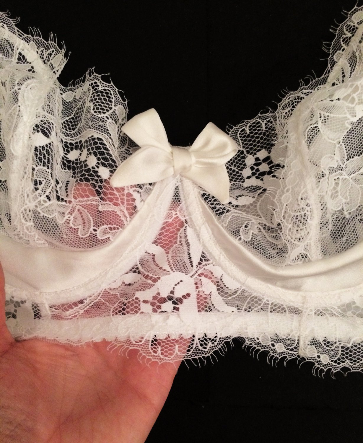 White lace bra - Bridal bra - Lace bra - Silk Lingerie - White bra ...