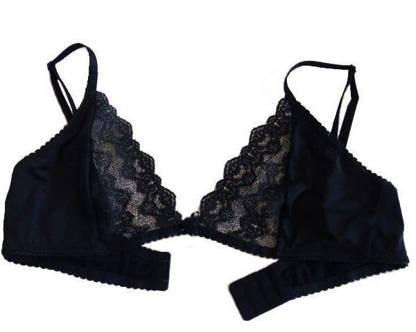 Sheer bralette made in france bespoke order open back