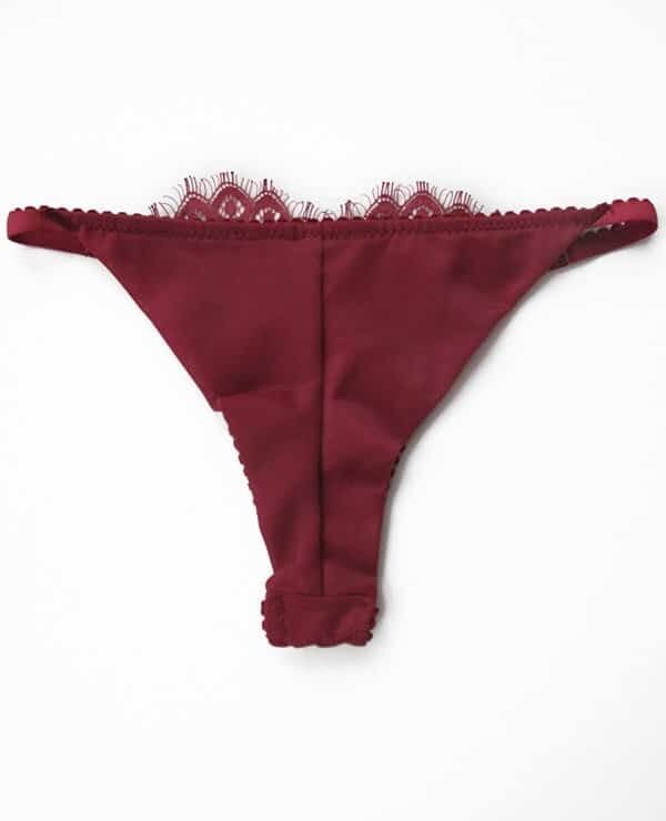 Dark red tanga back