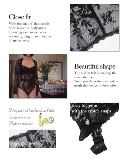 Sheer lace bodysuit details