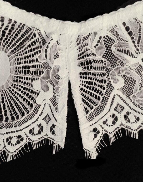 Split of white see-through boyshort made in lace