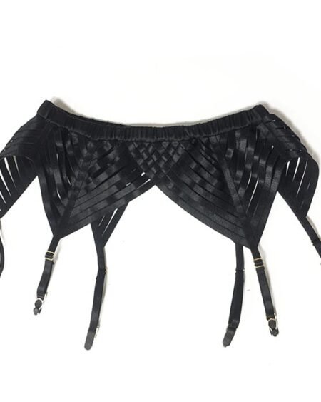 Strappy black garter-belt