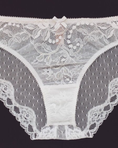 white lace panties close up