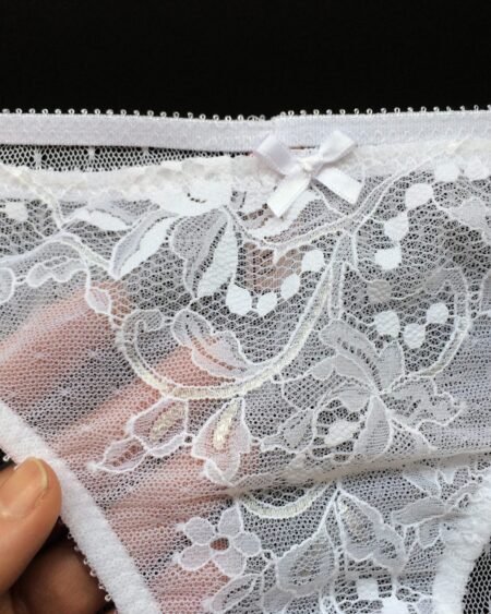White lace panties details
